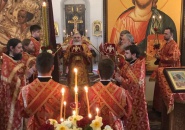 Епископ Мстислав совершил Божественную Литургию в Тихвинском Богородичном Успенском мужском монастыре - 08.05.2022