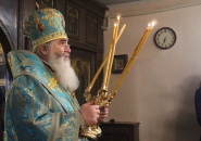 Епископ Мстислав совершил Всенощное бдение в посёлке Мга - 14.02.2021