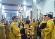 Митрополит Варсонофий совершил Всенощное бдение на подворье Александро-Свирского монастыря